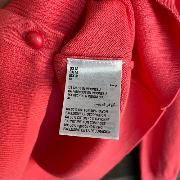 SOLD Charter Club Sweater Embroidered Coral M - Picture 4 of 11